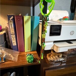 Green Frog sugar glider toy with Brown Cord